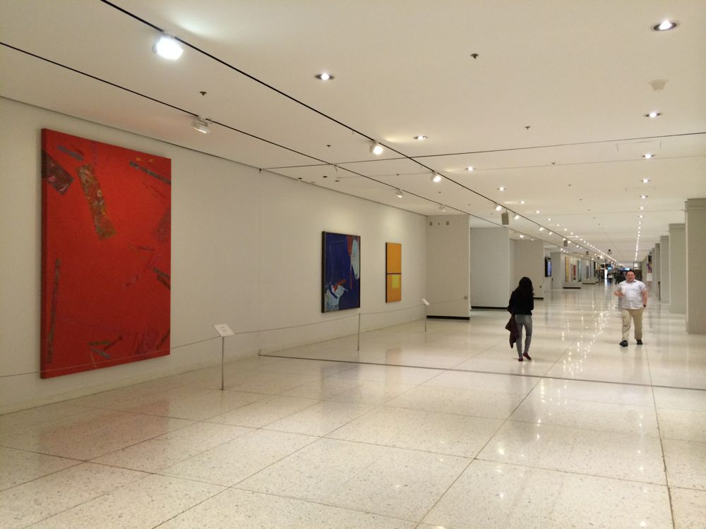 Empire State Plaza concourse with art