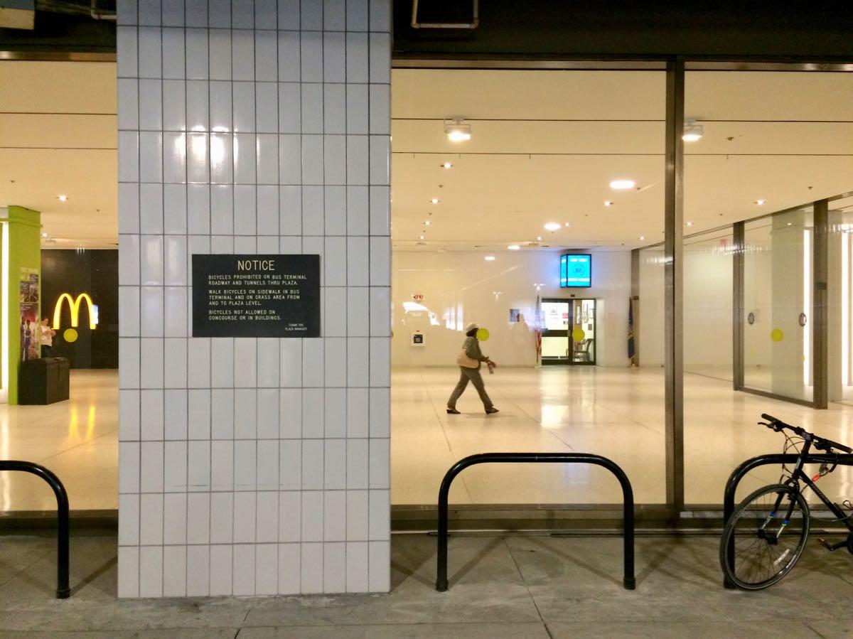 Empire State Plaza indoor bike parking bike racks