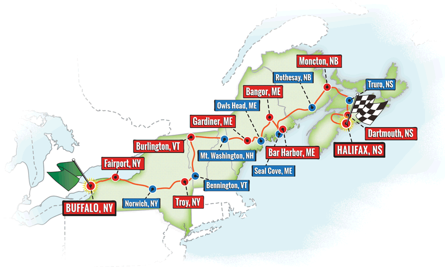 Great Race 2018 route map