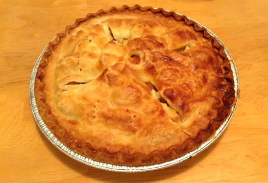 Green Acres apple pie overhead