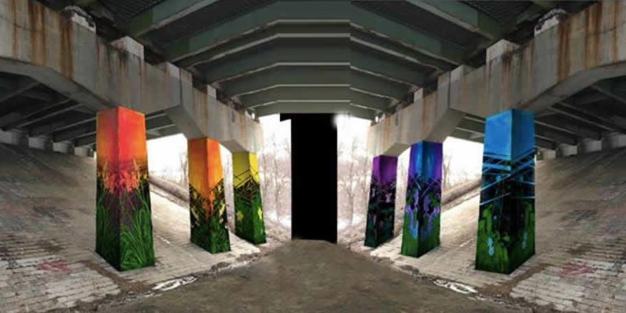 Helderberg Hudson Rail Trail Cherry Ave mural rendering