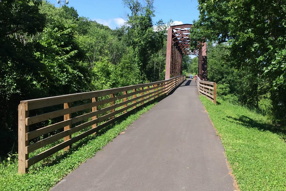 Helderberg Hudson Rail Trail approaching bridge