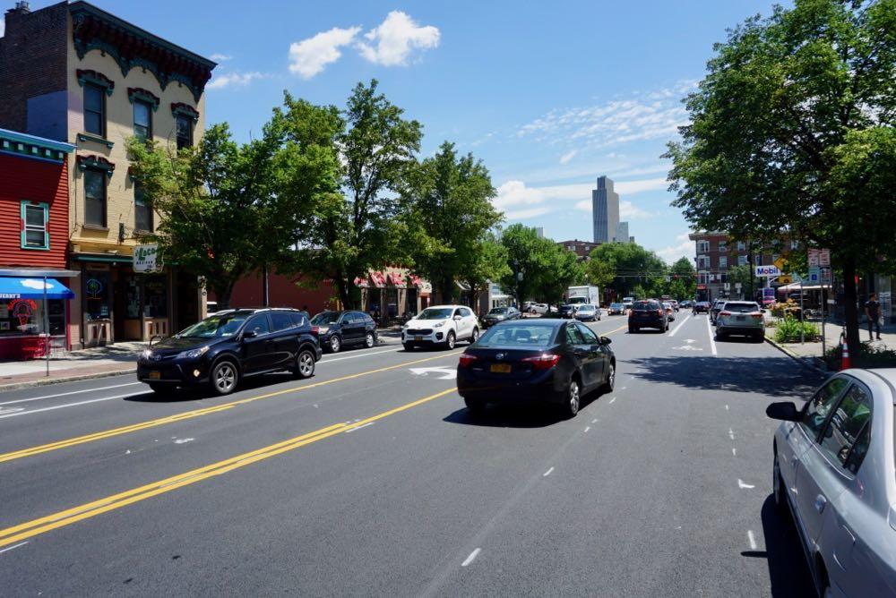 Madison Ave road diet finished near Lark