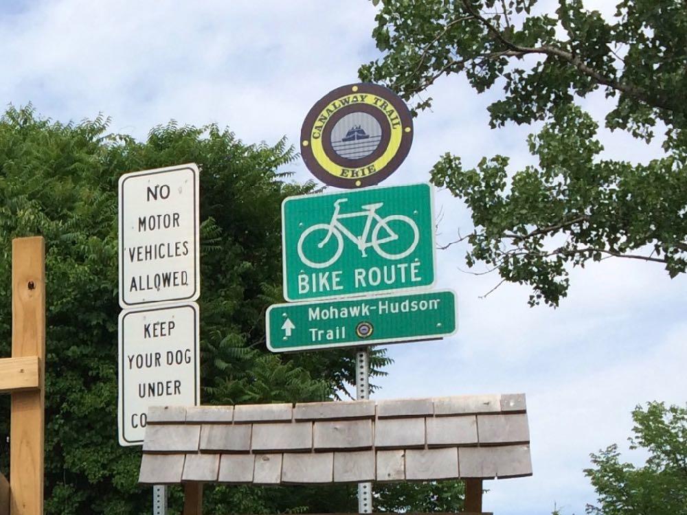 Mohawk Hudson bike trail sign