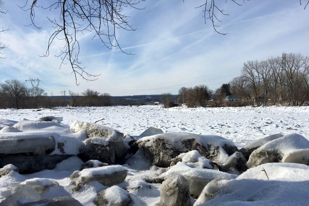 Mohawk River ice jam 2018-02-13