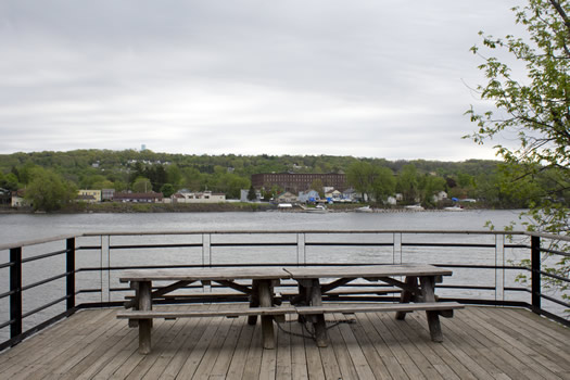 Peebles Island looking out to the Hudson and Lansingburgh