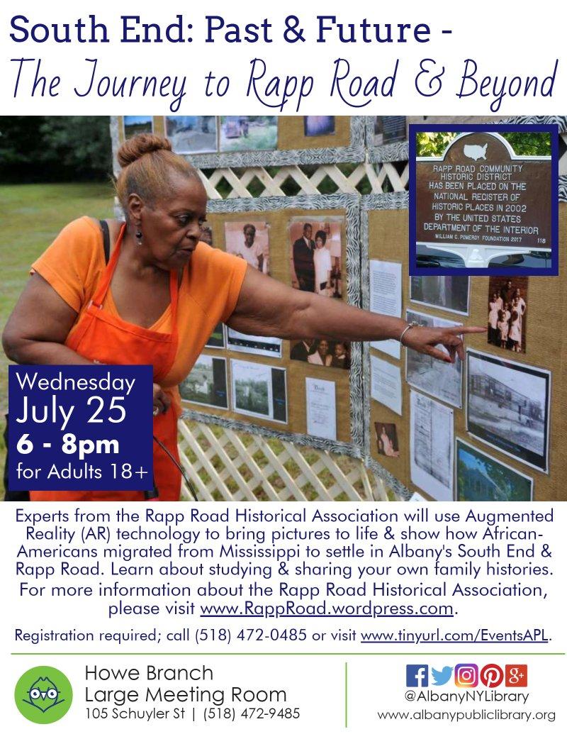 Rapp Road history augmented reality event at APL Howe 2018-July poster