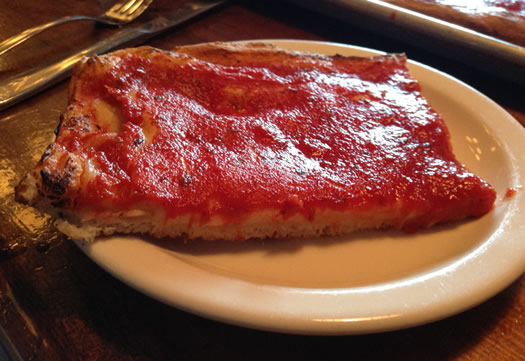 Red Front COB pizza closeup