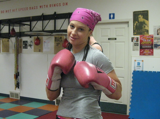 Sarah Kuhn in the gym