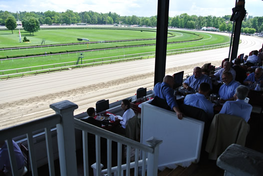 Saratoga Race Course track from clubhouse