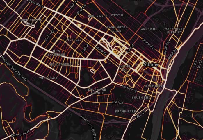 Strava heat map Albany