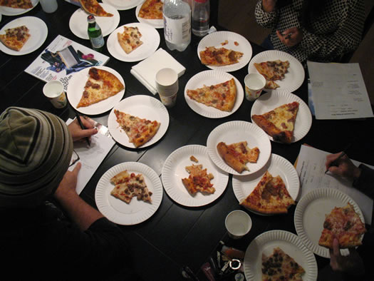 TOP2013 judges overhead pizza plates