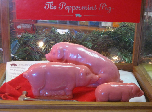 three peppermint pigs