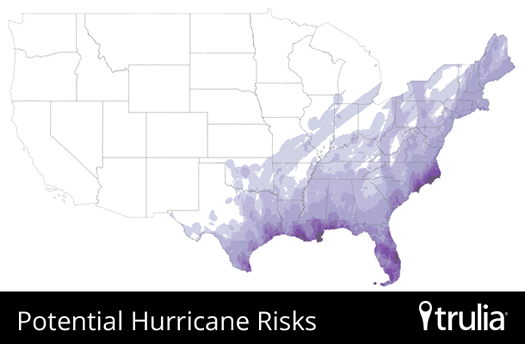 Trulia National Hurricane risk Map