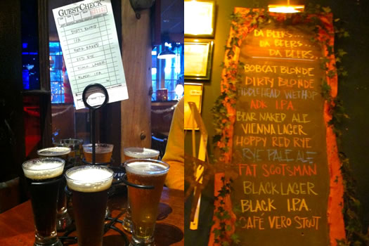 adirondack pub and brewery beer flight