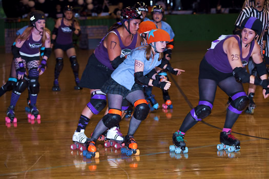 albany all stars roller derby action