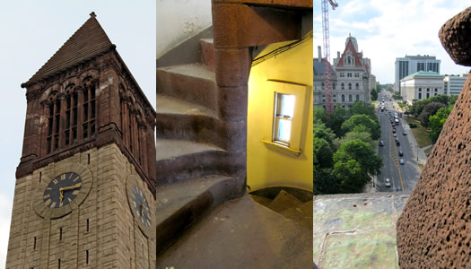 albany carillon tower and steps and view