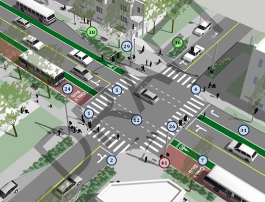 draft bike transit intersection example