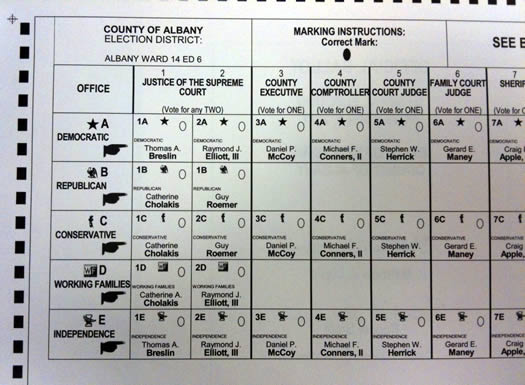 albany county ballot 2011-11-08