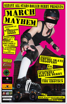 albany roller derby poster march 2008
