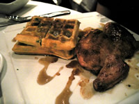 chicken and waffles at Angelo's 677 Prime
