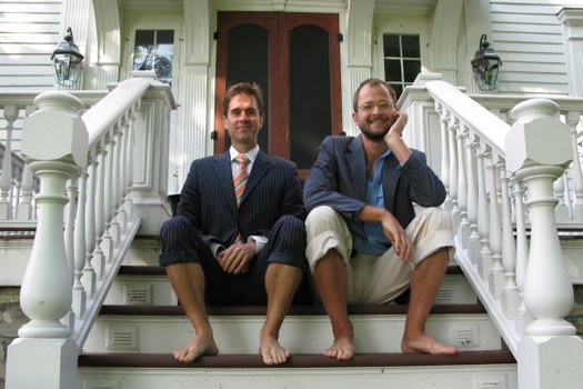 beekman boys sitting on steps