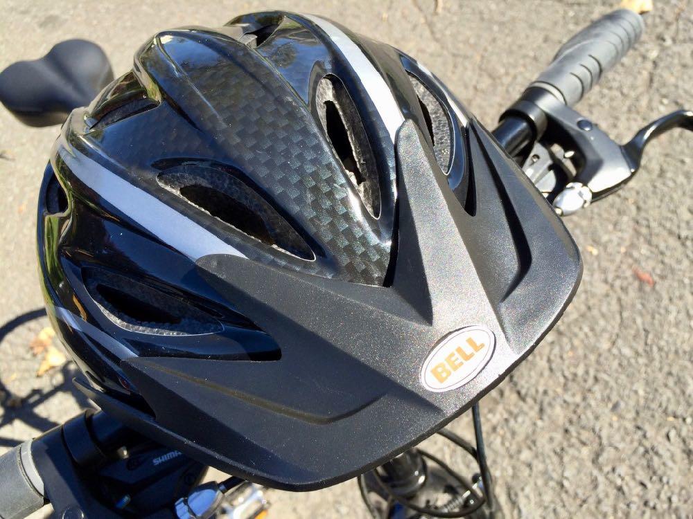 bike helmet on bike