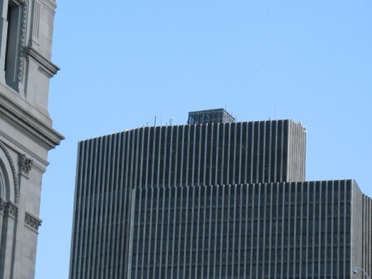 box structure atop Corning Tower