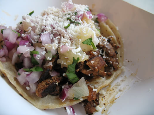 a pork taco at Bros