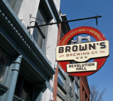 browns brewing sign closeup