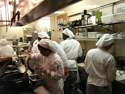 casola students in kitchen