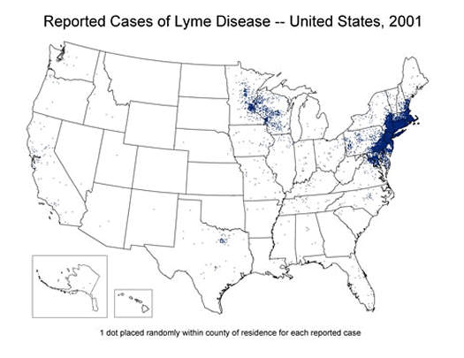 cdc national lyme disease map animation 2001-2010