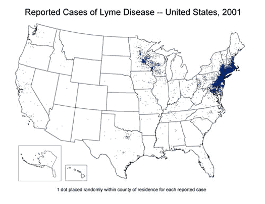 cdc national lyme disease map animation 2001-2011