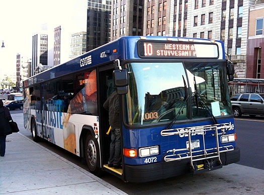 CDTA bus in downtown Albany