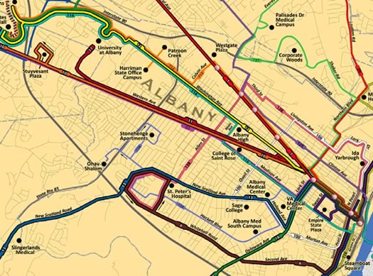 cdta route restructure map Albany County 2011-11