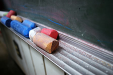 chalk on chalk board ledge