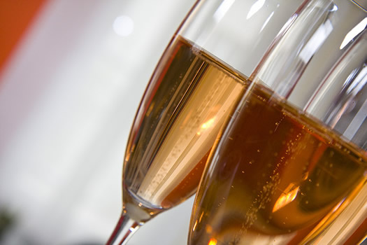 champagne glass closeup