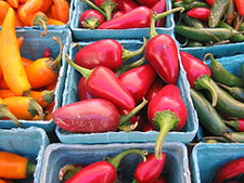 chili peppers at market