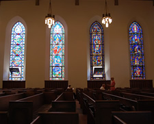 church windows pews