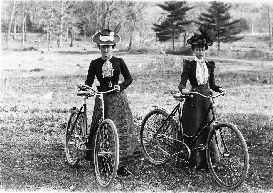 circa 1900 bicycling ladies Schenectady