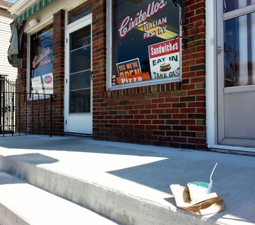 civitello's spumoni on front step