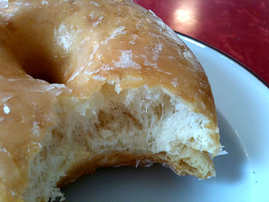 cookie factory troy glazed donut closeup