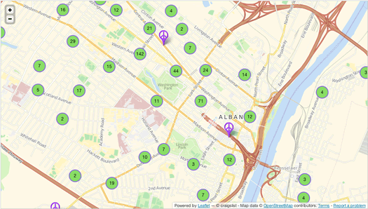 craigslist apt map screengrab