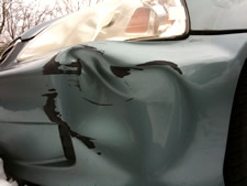 damaged car bumper