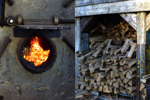 dinosaur bar-b-que smoker fire and wood