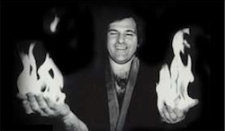 Dr. Z with flaming hands