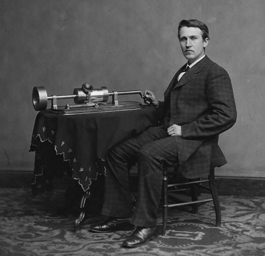 edison with tinfoil phonograph 1878