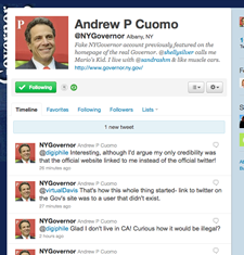 fake andrew cuomo twitter page