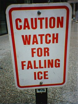 falling ice sign
