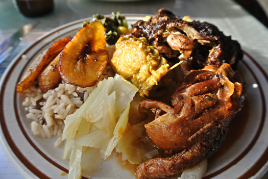 first choice caribbean troy lunch plate closeup